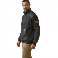 Ariat Men's Rebar Workman DuraCanvas 1/4 Zip Sweatshirt (Black)