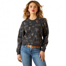 Ariat Women's Essential Crew Sweatshirt (Black Heather)