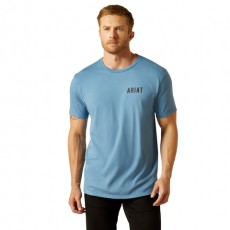 Ariat Men's Blazing Saddle T-Shirt (Coronet Blue)