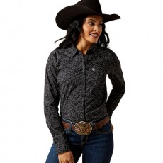 Ariat Women's Kirby Stretch Western Shirt (Black Boot Stitch)