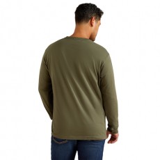 Ariat Men's Rebar Cotton Strong Standard Logo Pocket T-Shirt (Grape Leaf/Dried Herb)