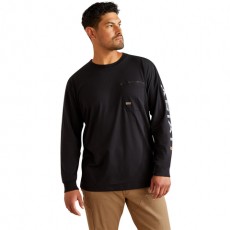 Ariat Men's Rebar Workman Logo T-Shirt (Black/Alloy)