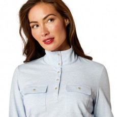 Ariat Womens Hillcoombe Buttoned Long Sleeve (Blue Heather)