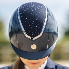 EQx Kylo Riding Helmet Standard Peak (Navy Gloss Crystal/Silver) MIPS