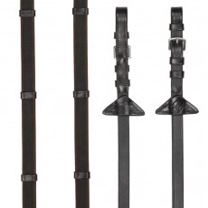 LeMieux Rubber Grip Continental Reins (Brown/Silver) LeMieux Rubber Grip Continental Reins (Brown/Silver)