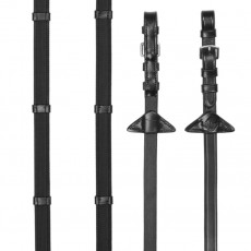 LeMieux Rubber Grip Continental Reins (Black/Silver) LeMieux Rubber Grip Continental Reins (Black/Silver)