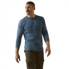 Ariat Men's Rebar Workman Logo Long Sleeve T-Shirt (Indian Teal/Tigers Eye) Ariat Men's Rebar Workman Logo Long Sleeve T-Shirt (Indian Teal/Tigers Eye)