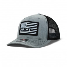 Ariat Men's USA Flag Patch Logo Cap (Grey/Black)