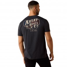 Ariat Mens American Bison Short Sleeve T Shirt (Charcoal Heather)