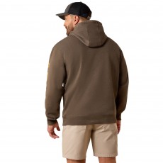 Ariat Mens Rebar Lightweight Logo Hood (Major Brown Heather/Wood Thrush)