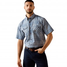 Ariat Mens Rebar Made Tough Durastretch Short Sleeve Work Shirt (Dark Denim)