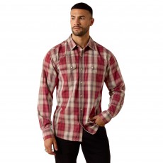 Ariat Mens Retro Hawthorne Fitted Snap Fit Shirt (Brick Red Plaid) Ariat Mens Retro Hawthorne Fitted Snap Fit Shirt (Brick Red Plaid)