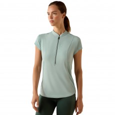 Ariat Womens Breathe 1/2 Zip Cap Sleeve Top (Blue Surf)