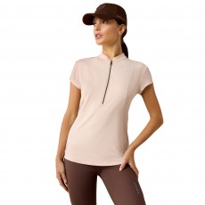 Ariat Womens Breathe 1/2 Zip Cap Sleeve Top (Sepia Rose)
