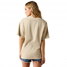 Ariat Womens Bull Rider Arched Short Sleeve T Shirt (French Oak)