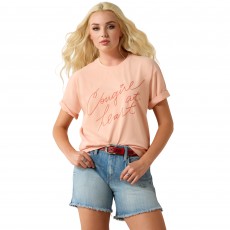 Ariat Womens Cowgirl At Heart Short Sleeve T Shirt (Tropical Peach)