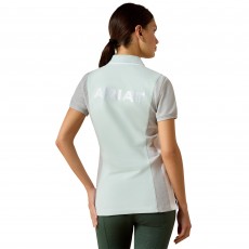 Ariat Womens Taryn Short Sleeve Polo (Starlight Blue/Heather Grey)