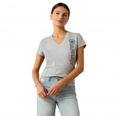 Ariat Womens Vertical Logo Short Sleeve T Shirt (Heather Grey)