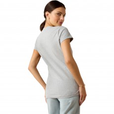 Ariat Womens Vertical Logo Short Sleeve T Shirt (Heather Grey)