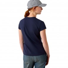 Ariat Youth Vertical Logo Short Sleeve T Shirt (Team Navy/Red)