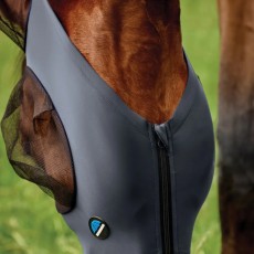 Weatherbeeta ComFiTec Deluxe Stretch Fly Mask With Ears (Charcoal/Black)