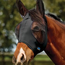Weatherbeeta ComFiTec Deluxe Stretch Fly Mask With Ears (Black/Black)