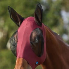 Weatherbeeta Stretch Fly Mask With Ears (Burgundy/Black)