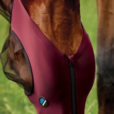 Weatherbeeta ComFiTec Deluxe Stretch Fly Mask With Ears (Burgundy/Black)