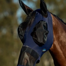 Weatherbeeta ComFiTec Luxe Stretch Fly Mask With Ears & Nose (Navy/Black)
