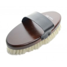 HySHINE Deluxe Goat Hair Wooden Body Brush (Dark Brown)