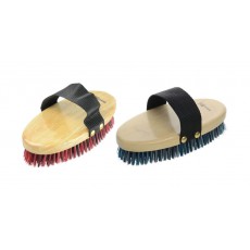 HySHINE Natural Wooden Body Brush (Navy/Red)