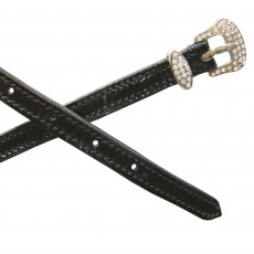 Mark Todd Patent Leather Spur Straps Diamante Buckle (Black)