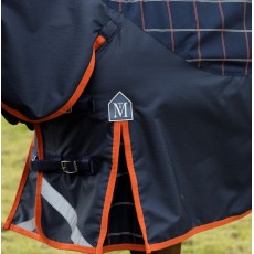 Mark Todd (Clearance) Mediumweight Turnout Rug Plaid (Navy, Orange & Beige) - No Neck