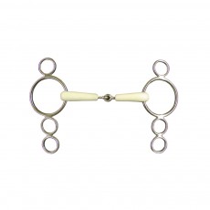 JHL Pro Steel Flexi Continental 4-Ring Jointed Snaffle