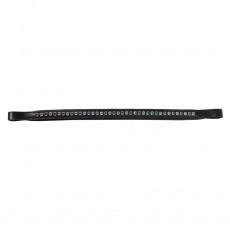 JHL Baby Blue & Black Diamante Padded Browband (Brown)