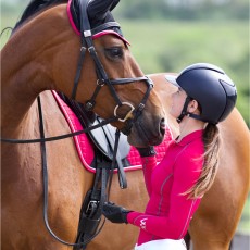 Woof Wear Ladies Performance Riding Shirt (Berry)