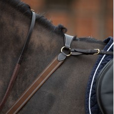 Mark Todd 3-Point Breastplate (Havana/Brass fittings)