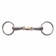 JHL Pro Steel Hollow Loose Ring Brass Lozenge Snaffle