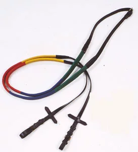 JHL Rubber Training Reins (Red, Yellow, Green, Blue)