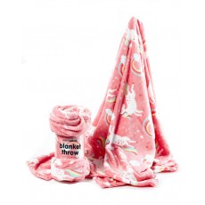 Unicorn Cosy Throw Pink