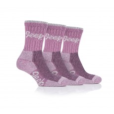 Jeep Ladies Luxury Cushion Boot Socks (Rose/Cream) 3 Pack