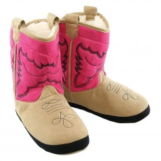 LazyOne Girls Bootie Slippers (Pink Cowboy)