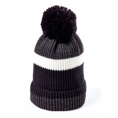 Clayton Men's Bobble Hat (Grey Block Stripe)