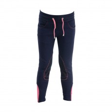 Little Rider Felicity Flower Pull on Jodhpurs  (Fuchsia Pink/Navy)