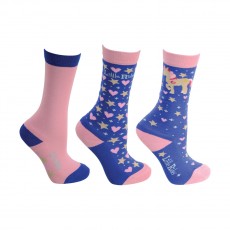 Little Rider Star in Show Socks (Pack of 3)  (Regatta Blue)