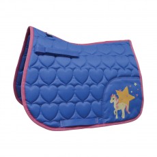 Little Rider Star in Show Saddle Pad  (Regatta Blue/Cameo Pink)