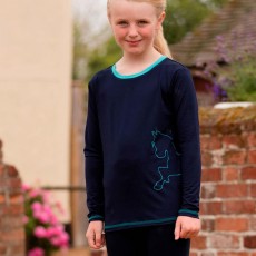 Mark Todd Kids Long Sleeve Tee (Navy/Aqua)