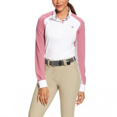 Ariat (Sample) Women's Marquis Long Sleeve Show Top (White/Rose Violet Stripe)