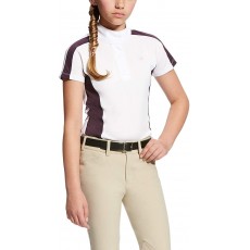 Ariat (Sample) Girl's Aptos Colourblock Show Shirt (White/Plum Perfect)