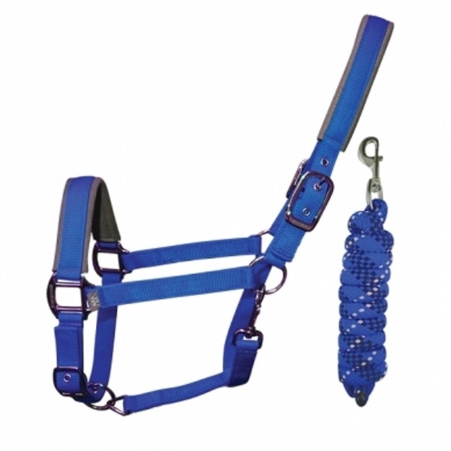 Woof Wear Head Collar and Lead Rope Colour Fusion (Electric Blue)